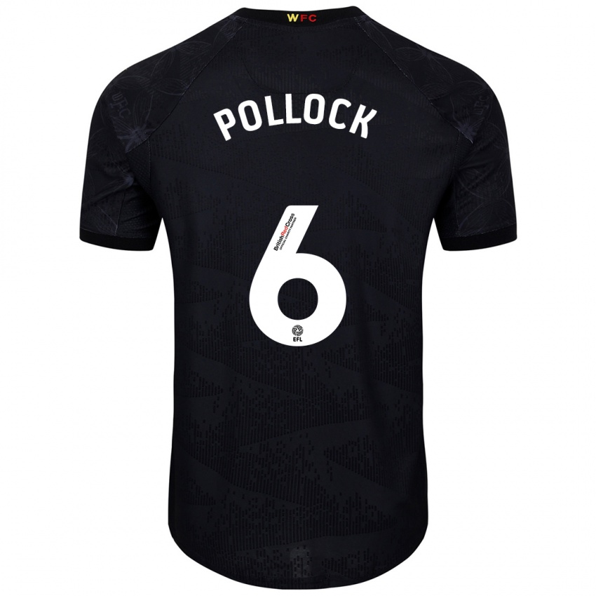 Kinderen Mattie Pollock #6 Zwart Wit Uitshirt Uittenue 2024/25 T-Shirt België