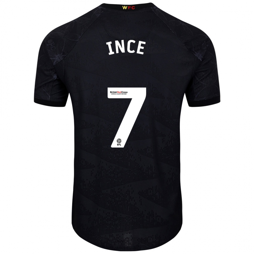 Kinderen Tom Ince #7 Zwart Wit Uitshirt Uittenue 2024/25 T-Shirt België