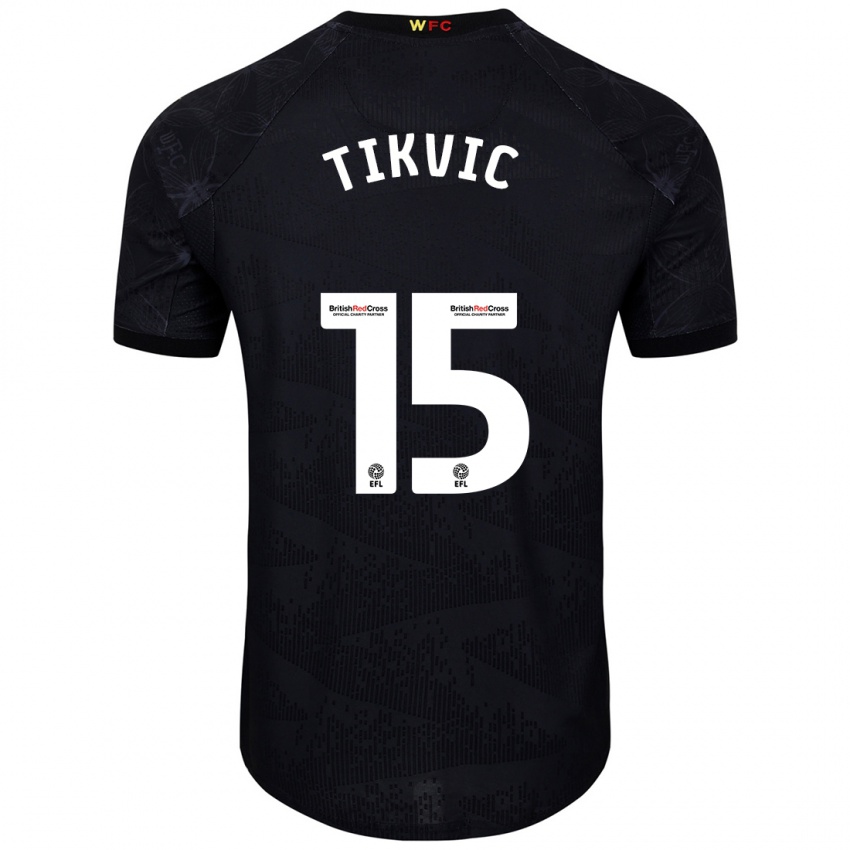 Enfant Maillot Antonio Tikvic #15 Noir Blanc Tenues Extérieur 2024/25 T-Shirt Belgique