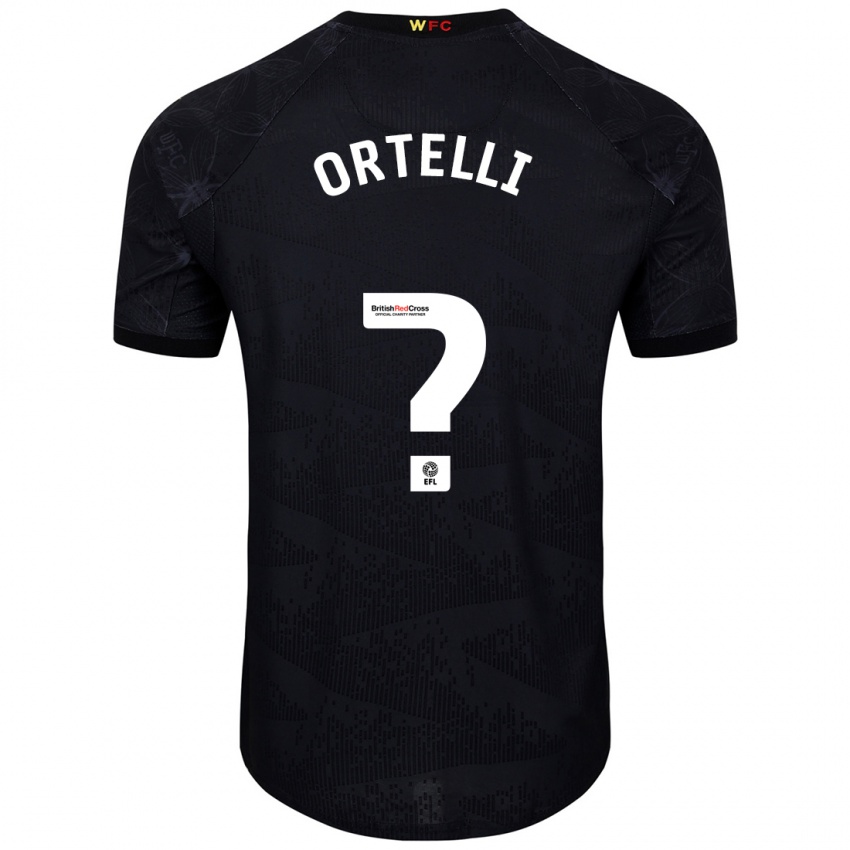 Kinderen Gabriel Ortelli #0 Zwart Wit Uitshirt Uittenue 2024/25 T-Shirt België