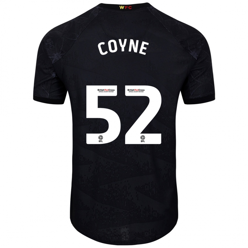 Kinderen Aidan Coyne #52 Zwart Wit Uitshirt Uittenue 2024/25 T-Shirt België