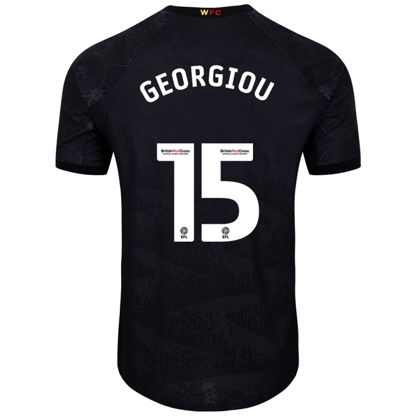 Kinderen Andria Georgiou #15 Zwart Wit Uitshirt Uittenue 2024/25 T-Shirt België