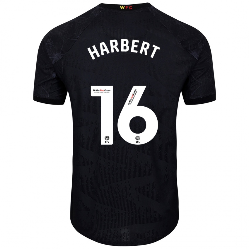 Kinderen Laila Harbert #16 Zwart Wit Uitshirt Uittenue 2024/25 T-Shirt België