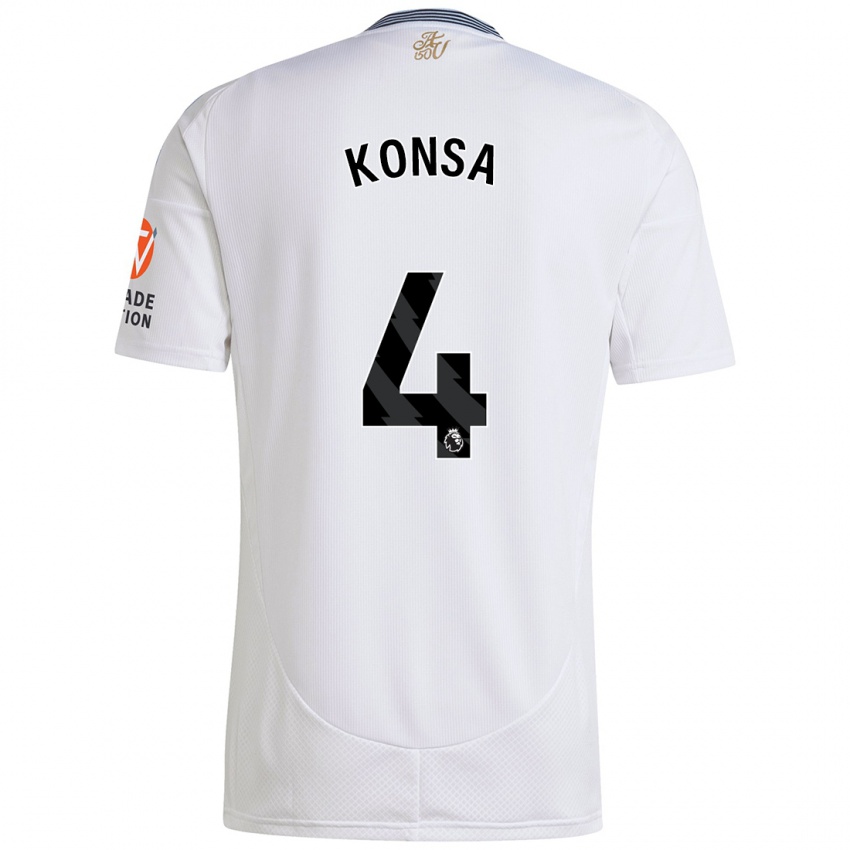 Enfant Maillot Ezri Konsa #4 Blanc Tenues Extérieur 2024/25 T-Shirt Belgique