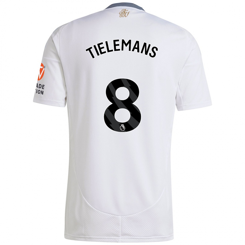 Enfant Maillot Youri Tielemans #8 Blanc Tenues Extérieur 2024/25 T-Shirt Belgique