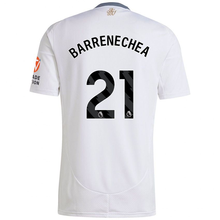 Enfant Maillot Enzo Barrenechea #21 Blanc Tenues Extérieur 2024/25 T-Shirt Belgique