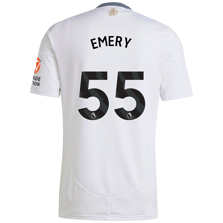 Enfant Maillot Lander Emery #55 Blanc Tenues Extérieur 2024/25 T-Shirt Belgique