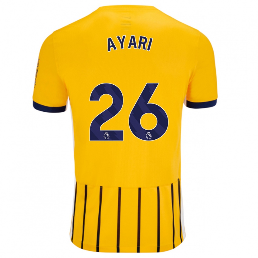 Kinder Yasin Ayari #26 Gold Blau Nadelstreifen Auswärtstrikot Trikot 2024/25 T-Shirt Belgien