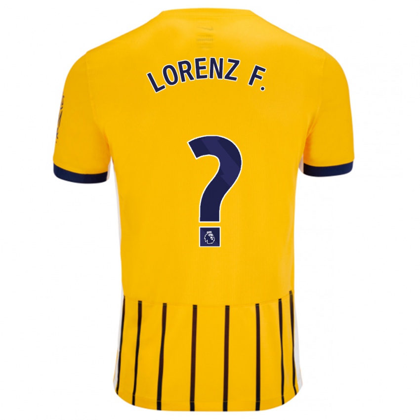 Kinder Lorenz Ferdinand #0 Gold Blau Nadelstreifen Auswärtstrikot Trikot 2024/25 T-Shirt Belgien