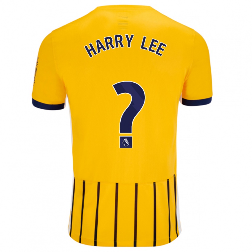 Kinder Harry Lee #0 Gold Blau Nadelstreifen Auswärtstrikot Trikot 2024/25 T-Shirt Belgien