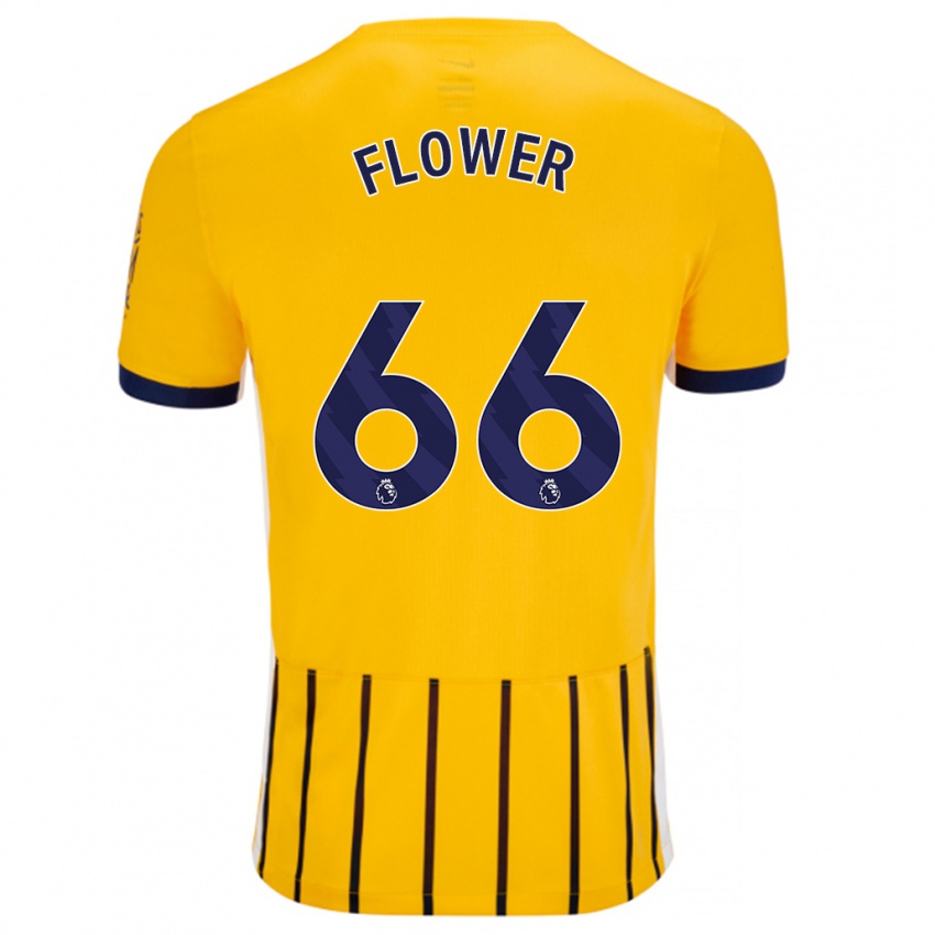 Kinder Louis Flower #66 Gold Blau Nadelstreifen Auswärtstrikot Trikot 2024/25 T-Shirt Belgien