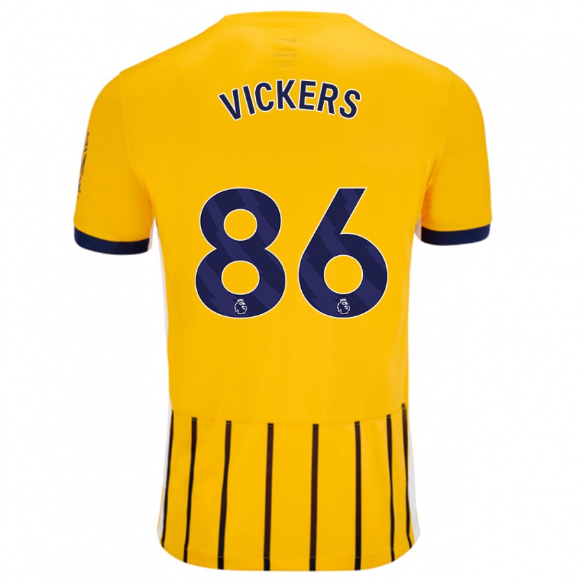 Kinder Jacob Vickers #86 Gold Blau Nadelstreifen Auswärtstrikot Trikot 2024/25 T-Shirt Belgien