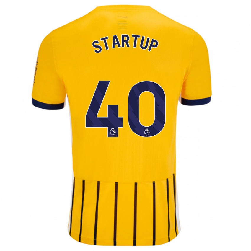 Kinder Katie Startup #40 Gold Blau Nadelstreifen Auswärtstrikot Trikot 2024/25 T-Shirt Belgien