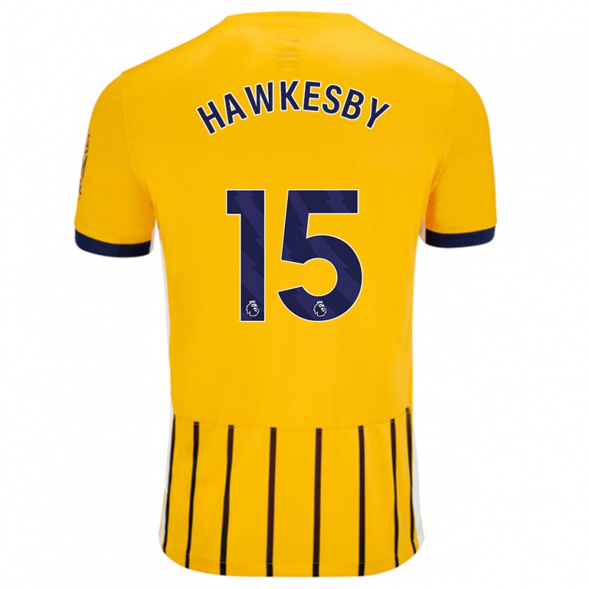 Kinder Mackenzie Hawkesby #15 Gold Blau Nadelstreifen Auswärtstrikot Trikot 2024/25 T-Shirt Belgien