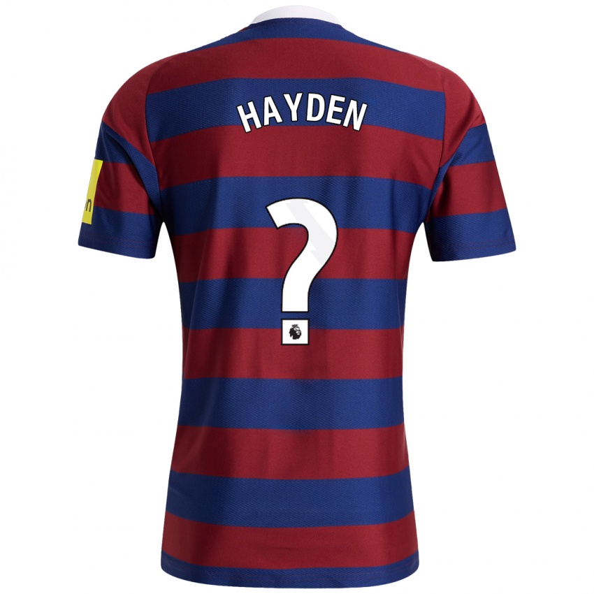 Enfant Maillot Isaac Hayden #0 Bordeaux Bleu Marine Tenues Extérieur 2024/25 T-Shirt Belgique