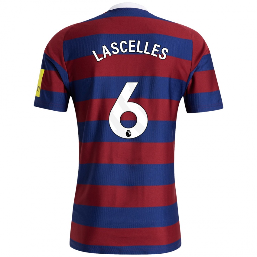 Enfant Maillot Jamaal Lascelles #6 Bordeaux Bleu Marine Tenues Extérieur 2024/25 T-Shirt Belgique