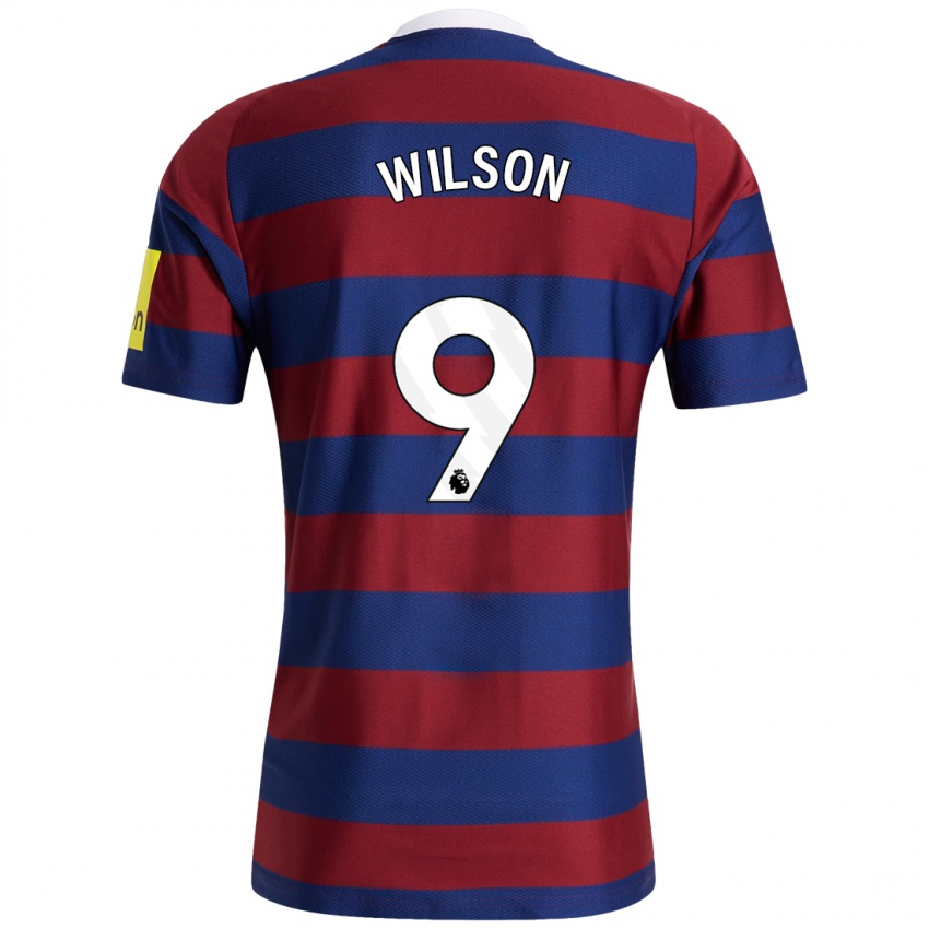 Enfant Maillot Callum Wilson #9 Bordeaux Bleu Marine Tenues Extérieur 2024/25 T-Shirt Belgique