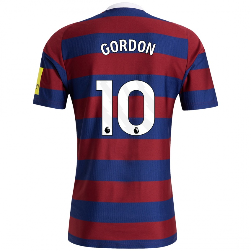 Enfant Maillot Anthony Gordon #10 Bordeaux Bleu Marine Tenues Extérieur 2024/25 T-Shirt Belgique