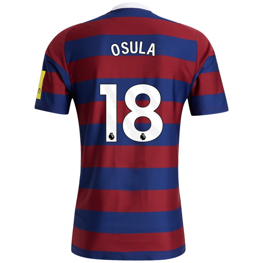 Enfant Maillot William Osula #18 Bordeaux Bleu Marine Tenues Extérieur 2024/25 T-Shirt Belgique