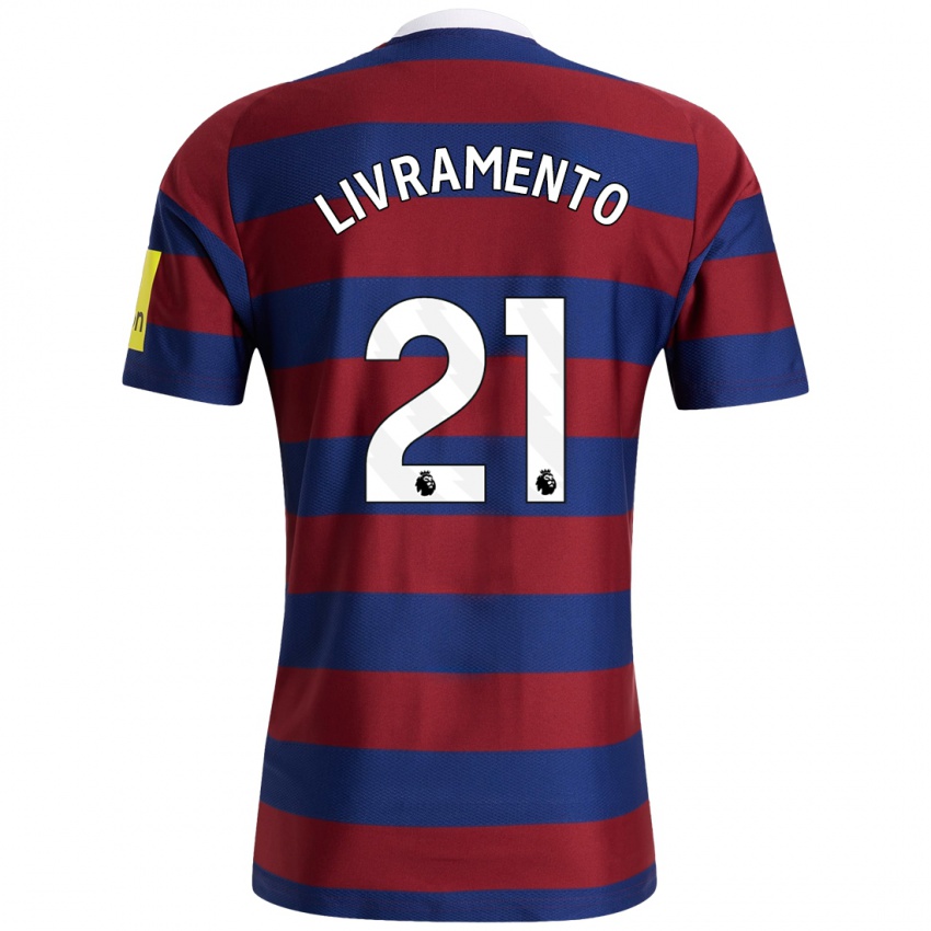 Enfant Maillot Tino Livramento #21 Bordeaux Bleu Marine Tenues Extérieur 2024/25 T-Shirt Belgique