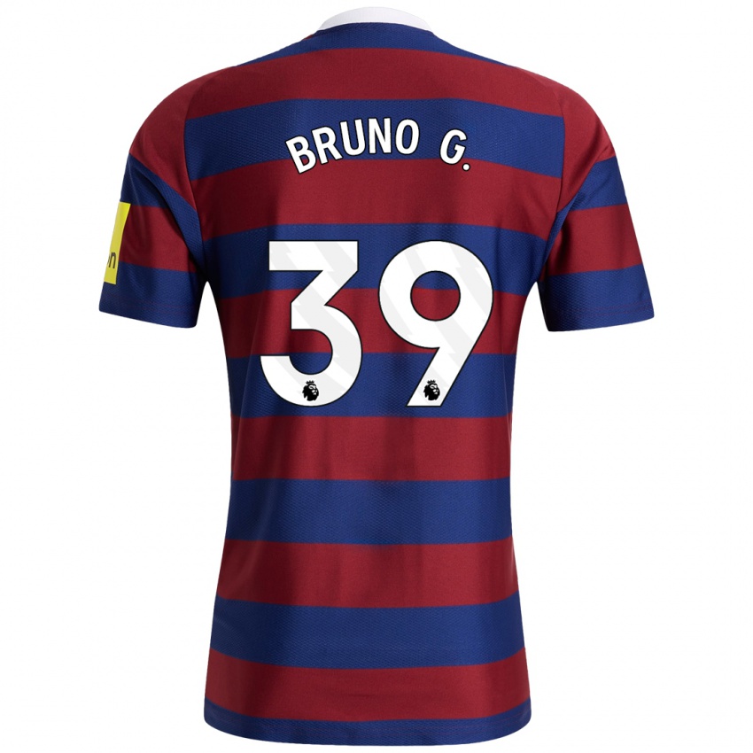 Enfant Maillot Bruno Guimaraes #39 Bordeaux Bleu Marine Tenues Extérieur 2024/25 T-Shirt Belgique