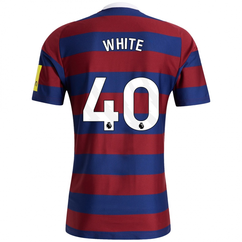 Enfant Maillot Joe White #40 Bordeaux Bleu Marine Tenues Extérieur 2024/25 T-Shirt Belgique