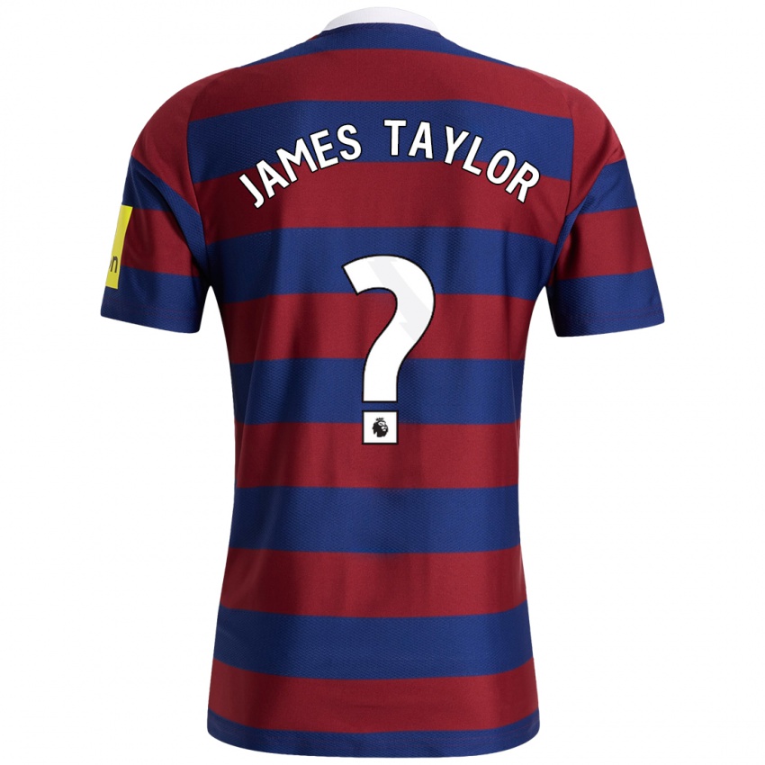 Enfant Maillot James Taylor #0 Bordeaux Bleu Marine Tenues Extérieur 2024/25 T-Shirt Belgique