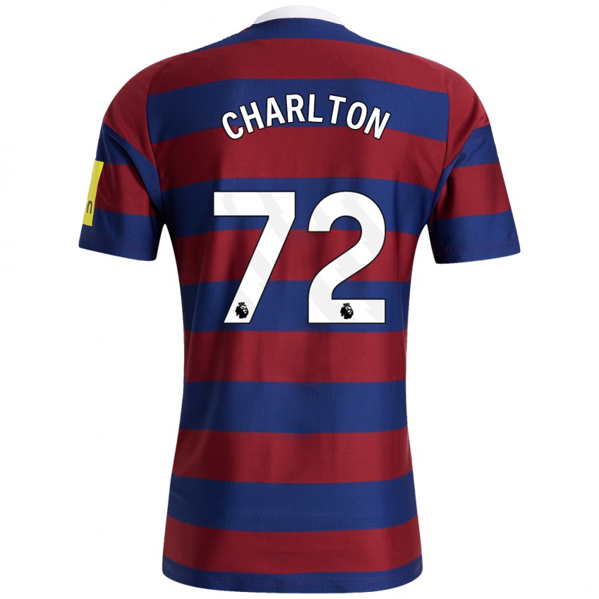 Enfant Maillot Dylan Charlton #72 Bordeaux Bleu Marine Tenues Extérieur 2024/25 T-Shirt Belgique