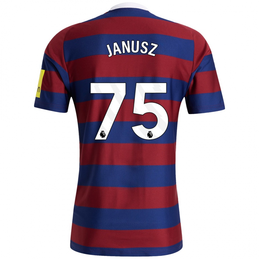 Enfant Maillot Adrian Janusz #75 Bordeaux Bleu Marine Tenues Extérieur 2024/25 T-Shirt Belgique