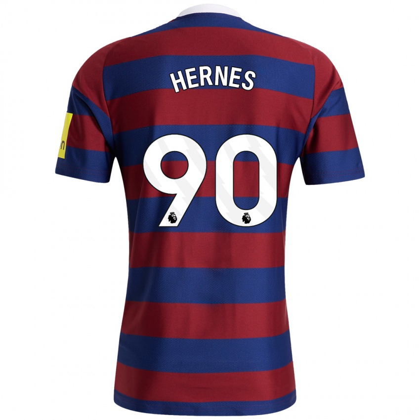 Enfant Maillot Travis Hernes #90 Bordeaux Bleu Marine Tenues Extérieur 2024/25 T-Shirt Belgique