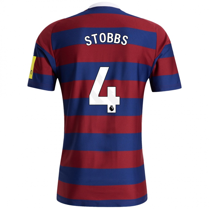 Enfant Maillot Amber-Keegan Stobbs #4 Bordeaux Bleu Marine Tenues Extérieur 2024/25 T-Shirt Belgique