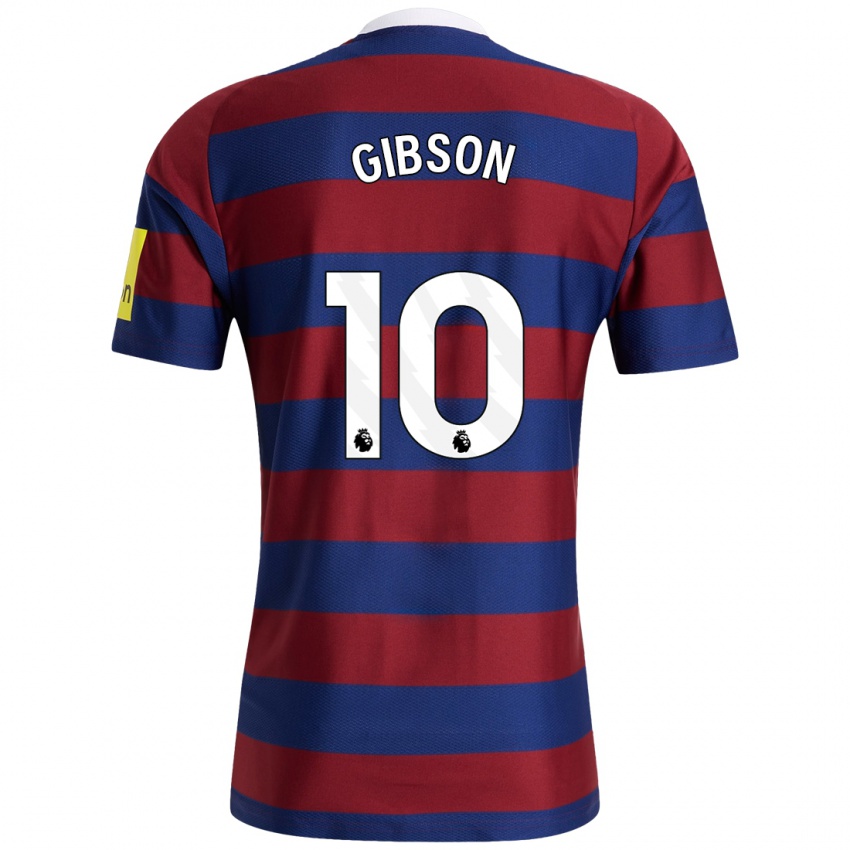 Enfant Maillot Georgia Gibson #10 Bordeaux Bleu Marine Tenues Extérieur 2024/25 T-Shirt Belgique