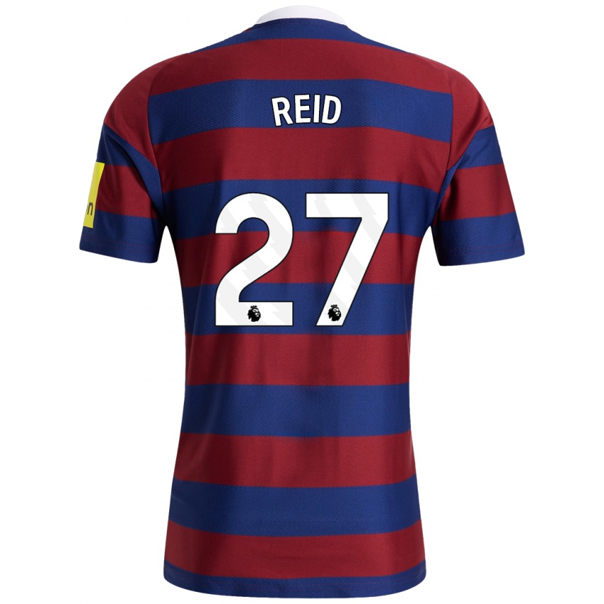 Enfant Maillot Hannah Reid #27 Bordeaux Bleu Marine Tenues Extérieur 2024/25 T-Shirt Belgique