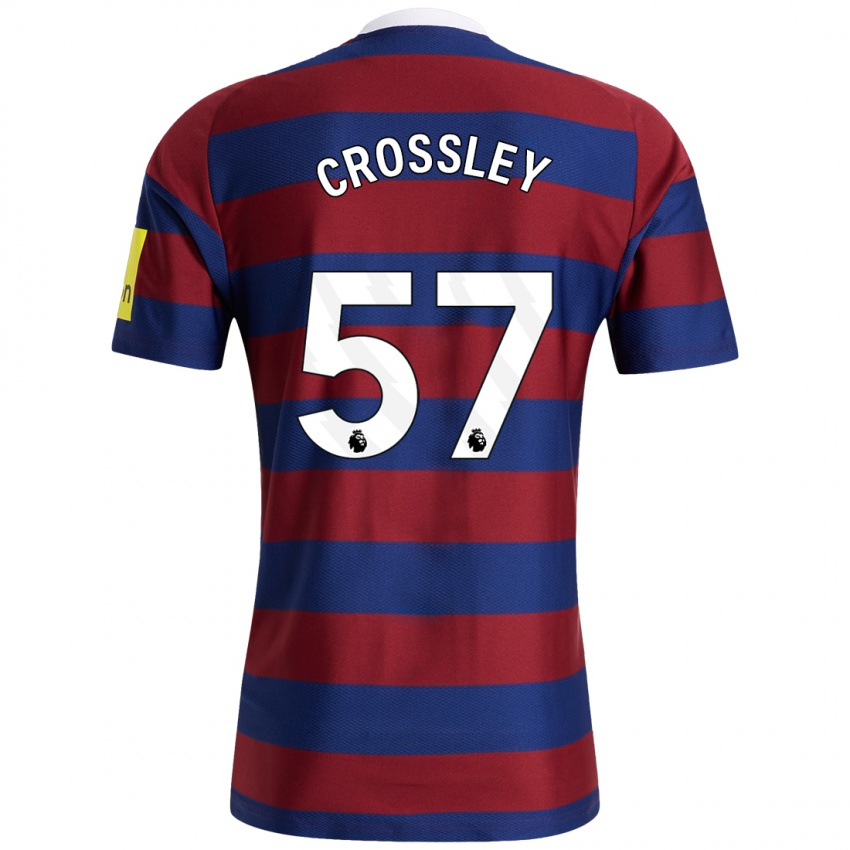 Kinderen Kyle Crossley #57 Bordeauxrood Marineblauw Uitshirt Uittenue 2024/25 T-Shirt België