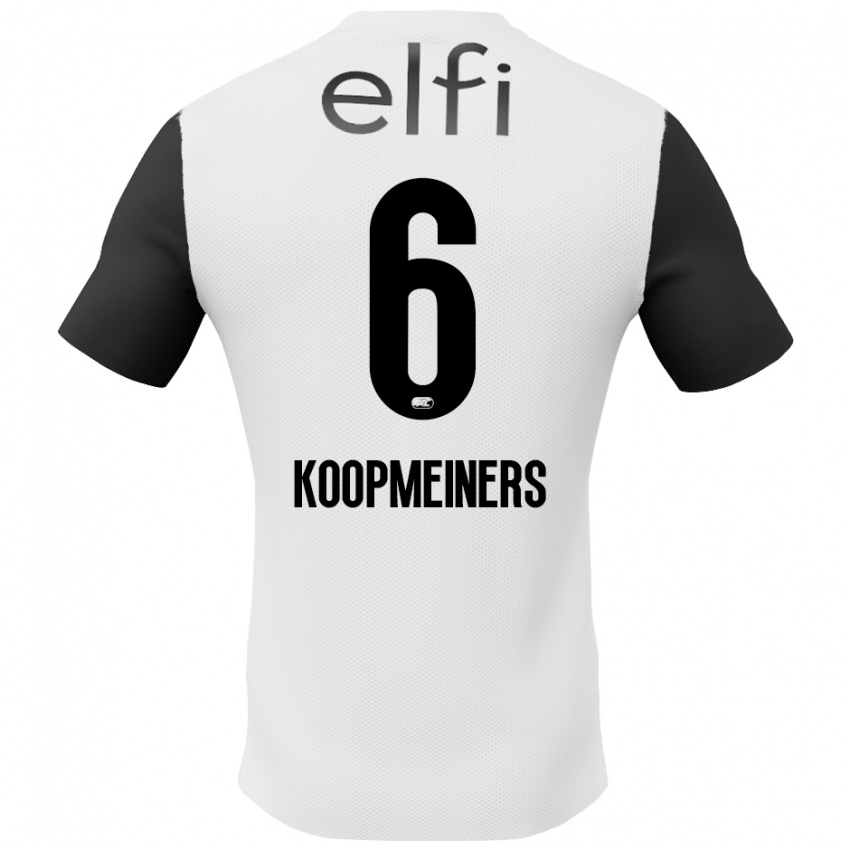 Kinder Peer Koopmeiners #6 Weiß Schwarz Auswärtstrikot Trikot 2024/25 T-Shirt Belgien