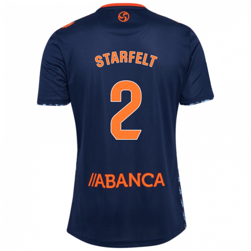 Kinder Carl Starfelt #2 Marineblau Auswärtstrikot Trikot 2024/25 T-Shirt Belgien