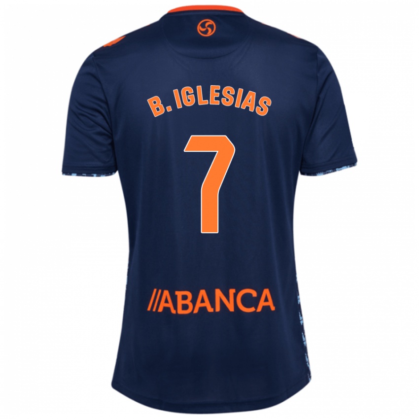 Enfant Maillot Borja Iglesias #7 Bleu Marine Tenues Extérieur 2024/25 T-Shirt Belgique