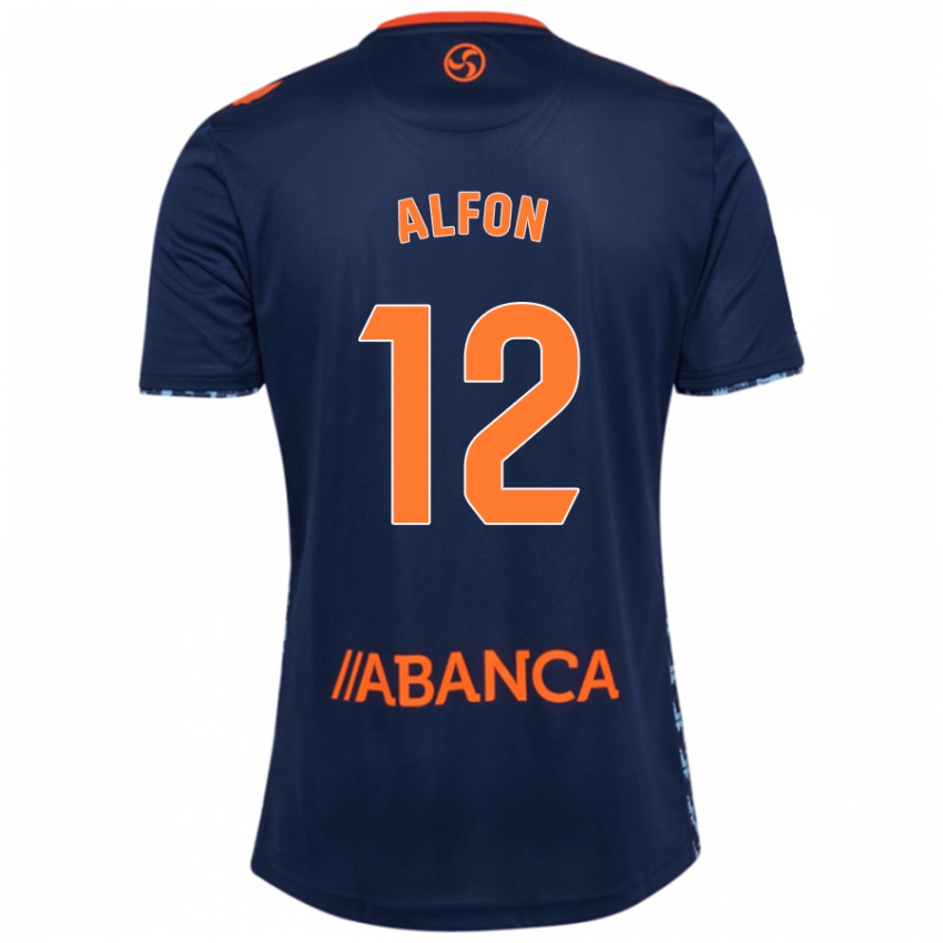 Enfant Maillot Alfon González #12 Bleu Marine Tenues Extérieur 2024/25 T-Shirt Belgique