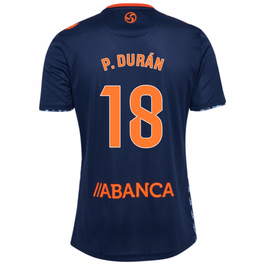 Enfant Maillot Pablo Durán #18 Bleu Marine Tenues Extérieur 2024/25 T-Shirt Belgique