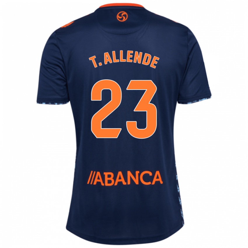 Kinder Tadeo Allende #23 Marineblau Auswärtstrikot Trikot 2024/25 T-Shirt Belgien