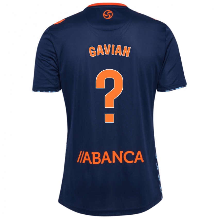 Enfant Maillot Pablo Gavian #0 Bleu Marine Tenues Extérieur 2024/25 T-Shirt Belgique