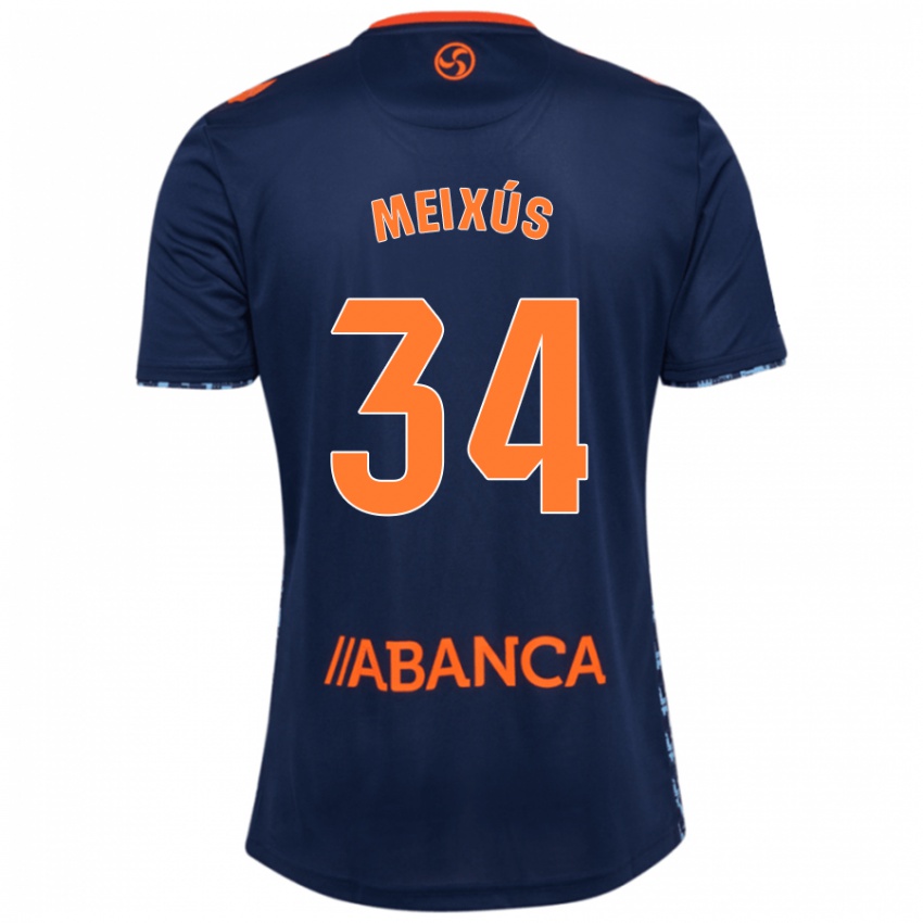 Enfant Maillot Pablo Meixús #34 Bleu Marine Tenues Extérieur 2024/25 T-Shirt Belgique