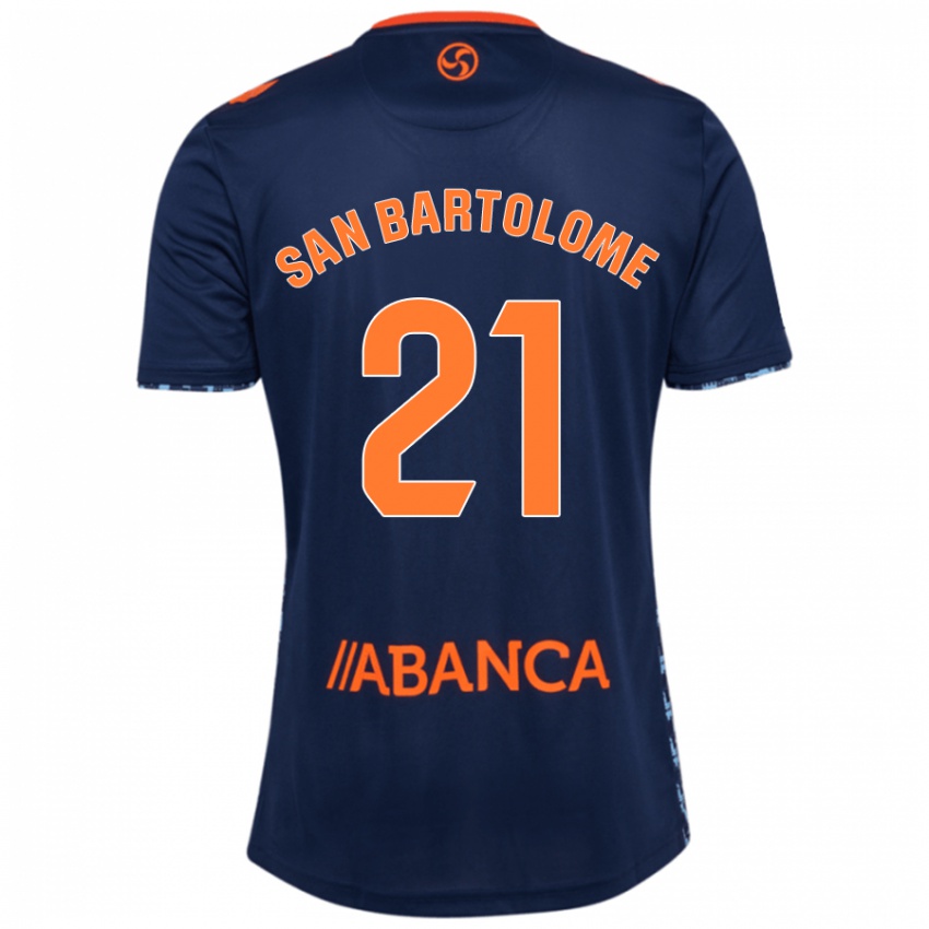 Enfant Maillot Víctor San Bartolomé #21 Bleu Marine Tenues Extérieur 2024/25 T-Shirt Belgique