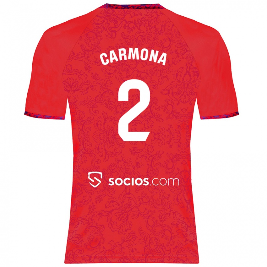 Enfant Maillot José Ángel Carmona #2 Rouge Tenues Extérieur 2024/25 T-Shirt Belgique