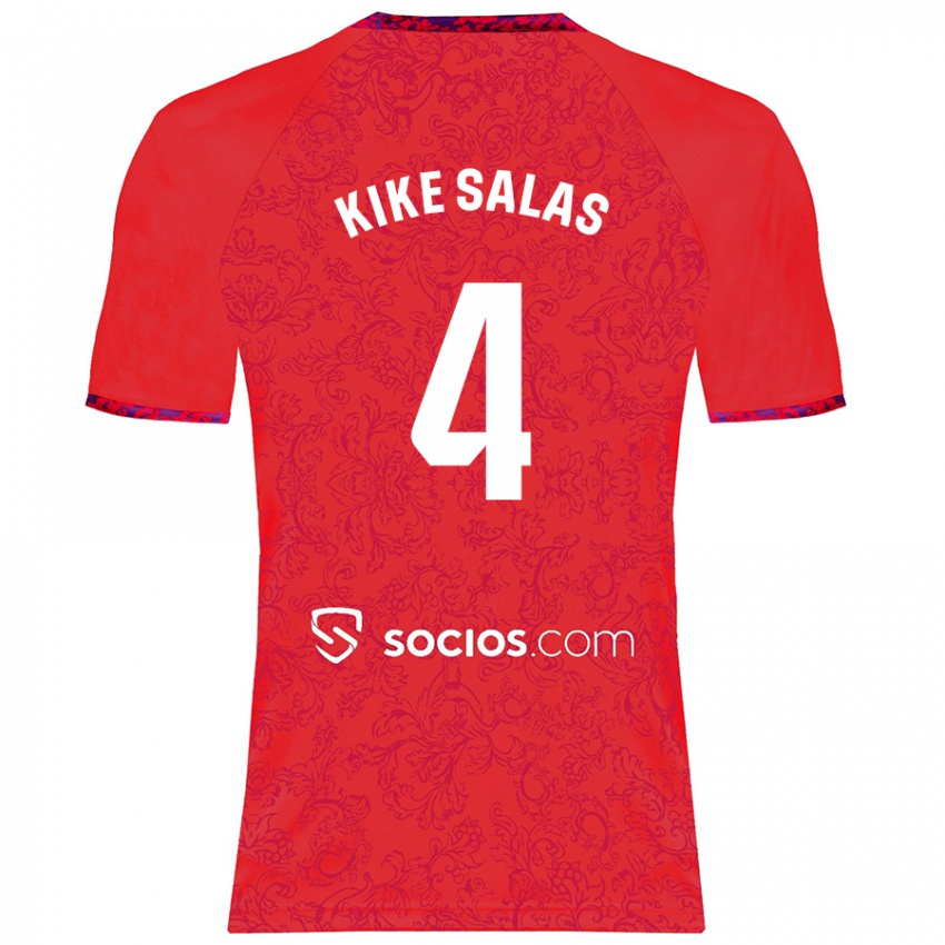 Enfant Maillot Kike Salas #4 Rouge Tenues Extérieur 2024/25 T-Shirt Belgique