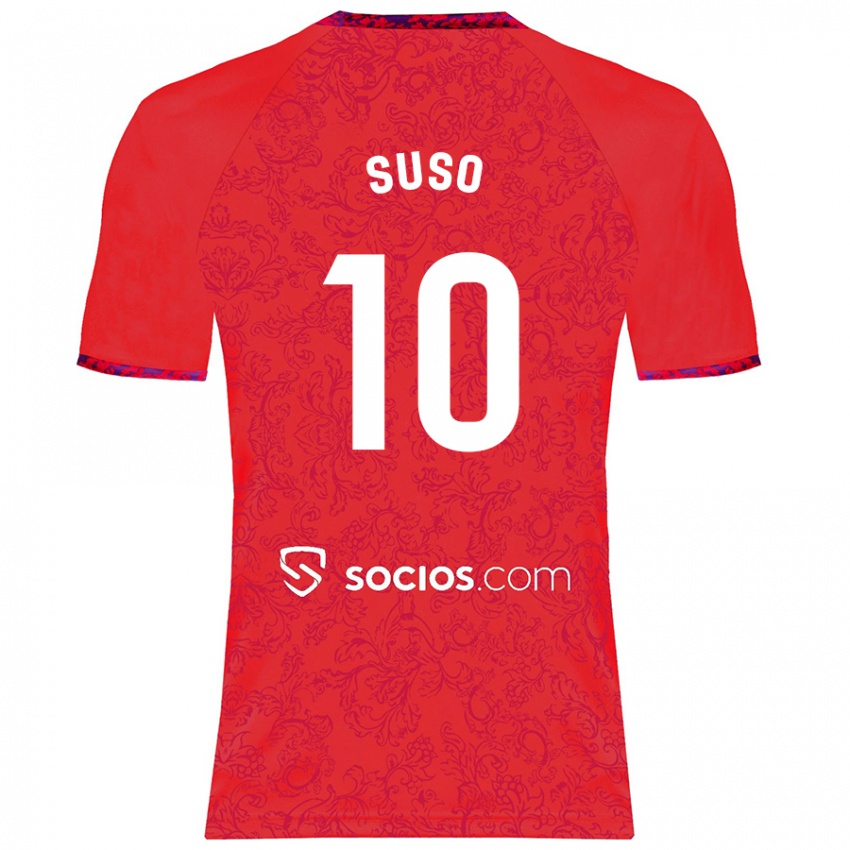 Enfant Maillot Suso #10 Rouge Tenues Extérieur 2024/25 T-Shirt Belgique