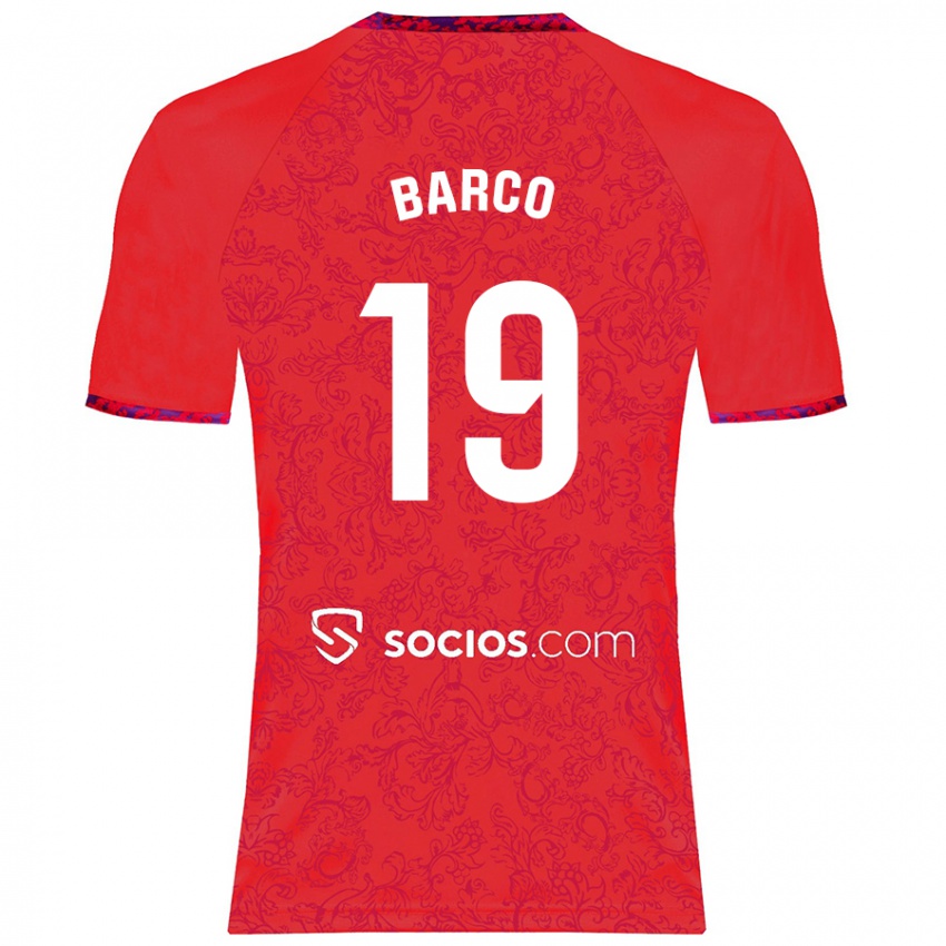 Enfant Maillot Valentin Barco #19 Rouge Tenues Extérieur 2024/25 T-Shirt Belgique