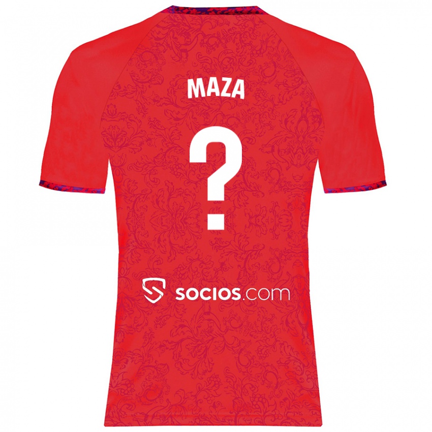 Enfant Maillot Manuel Maza #0 Rouge Tenues Extérieur 2024/25 T-Shirt Belgique