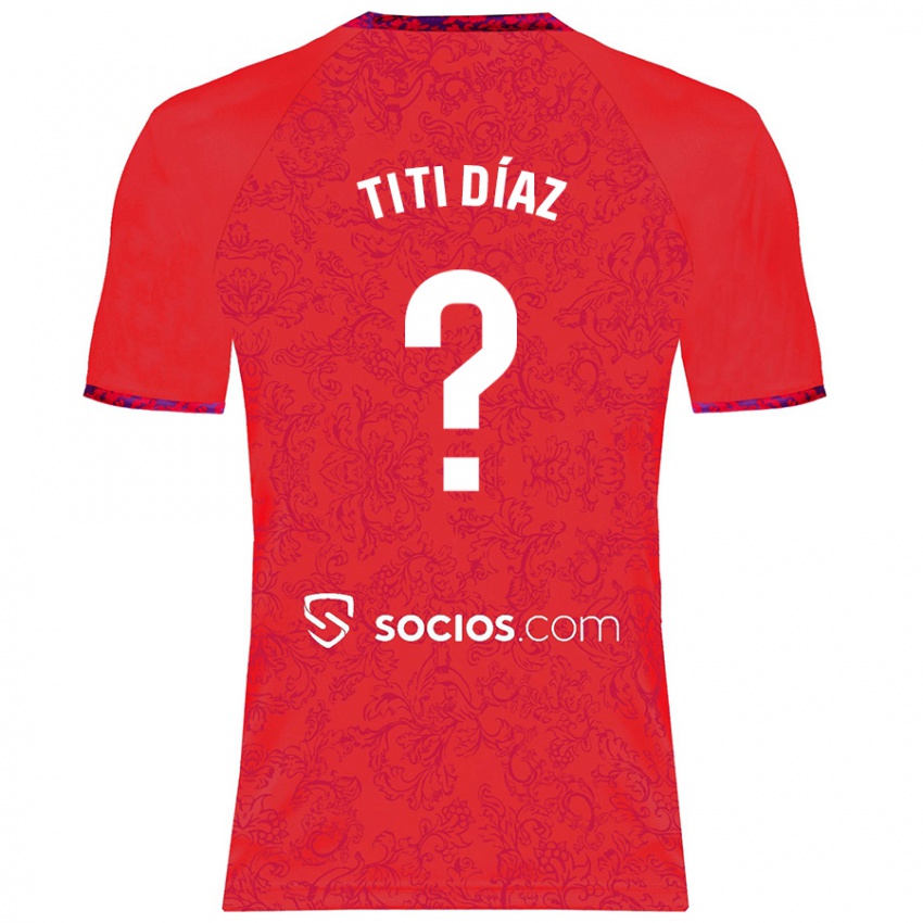 Enfant Maillot Titi Díaz #0 Rouge Tenues Extérieur 2024/25 T-Shirt Belgique