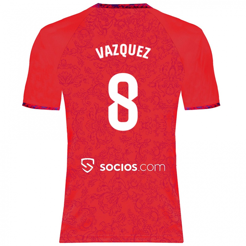 Enfant Maillot Manolo Vázquez #8 Rouge Tenues Extérieur 2024/25 T-Shirt Belgique